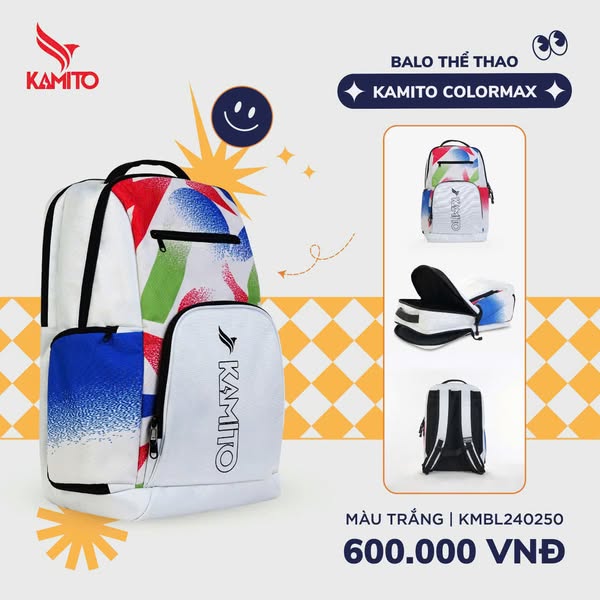 Balo Thể Thao Kamito Colormax Trắng 