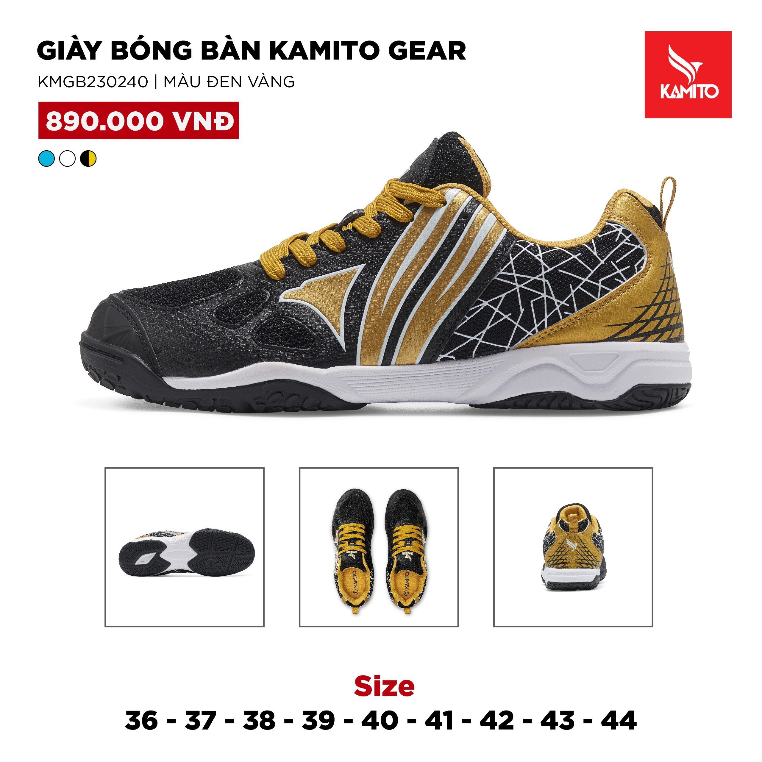 Giày bóng bàn Kamito Gear Đen